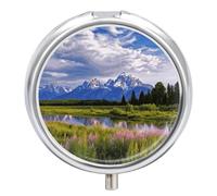 Pill Box Portable Grand Teton National Park Pill Case Cute Pill Organizer for Vitamins Supplements
