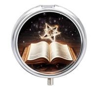 Pill Box Portable Magic Book Pill Case Cute Pill Organizer for Vitamins Supplements