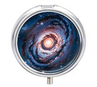 Pill Box Portable Planet Stars and Galaxy Pill Case Cute Pill Organizer for Vitamins Supplements
