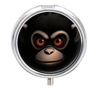 Pill Box Portable Red Eyed Monkey Pill Case Cute Pill Organizer for Vitamins Supplements