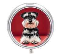 Pill Box Portable Schnauzer Pill Case Cute Pill Organizer for Vitamins Supplements