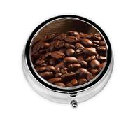 Pill Box Round Coffee Bean Cute Small Pill Box 3 Compartments Handbag Pill Organizer Portable Pill Box for Containing Vitamins Medicine Fish Oil Supplements