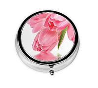 Pill Box, Round Pill Case Medicine Organizer Travel Pill Box Mini Container Travel Pill Organizer,Pretty Pink Floral