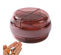 Pill Box | Round Travel Pill Box - Travel Pill Container Double Layer 4 Compartments Daily Pill Case Holder for Pocket Purse Briefcase Travel Pill Box