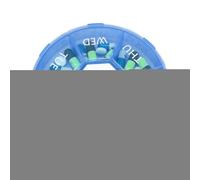 Pill Box - Seven Compartments Organizer with Integrated Timer | Round Medicine Organizer with Reminder for Morning and Afternoon Pocket Home Travel Hospital Outdoor