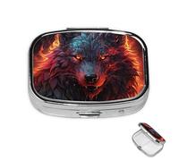 Pill Box Small Medicine Organizer with 2 Compartments Burn Together Pill Case for Pocket or Purse Mini Metal Pill Holder Portable Travel Pill Container to Hold Supplements Vitamins