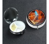 Pill Box Small Medicine Organizer with 3 Compartments Antelope Canyon Pill Case for Pocket or Purse Mini Metal Pills Holder Portable Travel Pills Container to Hold Supplements Vitamins