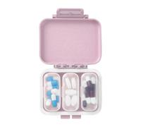 Pill Box, Small Pill Box - 3 Compartment Pill Organizer for Pocket Wallet,3 Times Fish Oil Box for Pocket Bag Briefcase