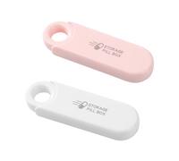 Pill Box, Small Pill Box for Travel, Pill Box for Vitamins, Medicines, Pills, Good Sealing Performance, Preservation of Medical Properties (White + Pink)