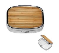 Pill Box Small Pill Case 2 Compartment Cute Medicine Organizer Board Texture Travel Pillbox Portable Pill Container Holder Vitamin Organizer to Hold Fish Oils Supplements