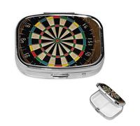 Pill Box Small Pill Case 2 Compartment Cute Medicine Organizer Dart Board Travel Pillbox Portable Pill Container Holder Vitamin Organizer to Hold Fish Oils Supplements