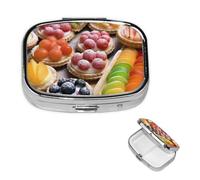 Pill Box Small Pill Case 2 Compartment Cute Medicine Organizer Fresh Sweet Tarts Travel Pillbox Portable Pill Container Holder Vitamin Organizer to Hold Fish Oils Supplements
