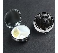 Pill Box Small Pill Case 3 Compartment Cute Medicine Organizer Black Schnauzer Dog Travel Pillbox Portable Pill Container Holder Vitamin Organizer to Hold Fish Oils Supplements