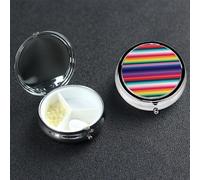 Pill Box Small Pill Case 3 Compartment Cute Medicine Organizer Colorful Mexican Stripes Travel Pillbox Portable Pill Container Holder Vitamin Organizer to Hold Fish Oils Supplements