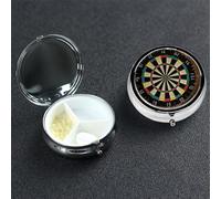 Pill Box Small Pill Case 3 Compartment Cute Medicine Organizer Dart Board Travel Pillbox Portable Pill Container Holder Vitamin Organizer to Hold Fish Oils Supplements