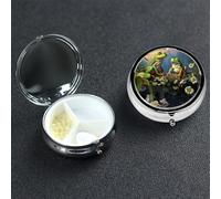 Pill Box Small Pill Case 3 Compartment Cute Medicine Organizer Many Frogs Sing on The Branches Travel Pillbox Portable Pill Container Holder Vitamin Organizer to Hold Fish Oils Supplements