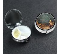 Pill Box Small Pill Case 3 Compartment Cute Medicine Organizer Math Travel Pillbox Portable Pill Container Holder Vitamin Organizer to Hold Fish Oils Supplements