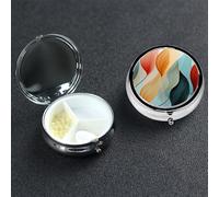 Pill Box Small Pill Case 3 Compartment Cute Medicine Organizer Mid-Century Modern Style Travel Pillbox Portable Pill Container Holder Vitamin Organizer to Hold Fish Oils Supplements