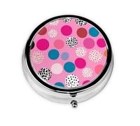 Pill Box Small Pill Case for Pocket & Purse Pill Organizer Portable Pill Container Cute Medicine Organizer Crazy Polka dots Travel Pillbox for Vitamin Fish Oil Supplements