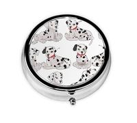 Pill Box Small Pill Case for Pocket & Purse Pill Organizer Portable Pill Container Cute Medicine Organizer Cute Dalmatian Travel Pillbox for Vitamin Fish Oil Supplements