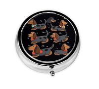 Pill Box Small Pill Case for Pocket & Purse Pill Organizer Portable Pill Container Cute Medicine Organizer I Love My Dog Dachshunds Travel Pillbox for Vitamin Fish Oil Supplements