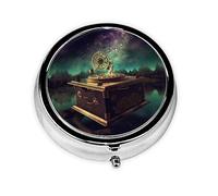 Pill Box Small Pill Case for Pocket & Purse Pill Organizer Portable Pill Container Cute Medicine Organizer Dream Music Box Travel Pillbox for Vitamin Fish Oil Supplements