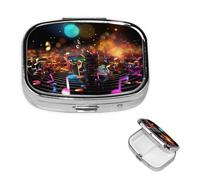 Pill Box Small Pill Case for Pocket & Purse Pill Organizer Portable Pill Container Cute Medicine Organizer Colorful Music Notes Travel Pillbox for Vitamin Fish Oil Supplements