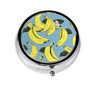Pill Box Small Pill Case for Pocket & Purse Pill Organizer Portable Pill Container Cute Medicine Organizer Banana Travel Pillbox for Vitamin Fish Oil Supplements