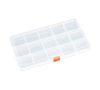 Pill Box Small Snack Box with Compartments, Clear Jewelry Box Earring Screw, Plastic Organiser Box Storage with Compartments 15 Grids Bead Box Craft, Food Grade Plastic Compartment Box for Snack Pills