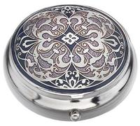 Pill Box (Standard Size) in an Arabesque Design in Purple Colour