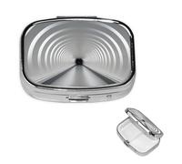 Pill Box Travel Pillbox with 2 Compartment Small Pill Case for Purse & Pocket Portable Medicine Organizer White Subway Tunnel Cute Round Pill Container for Vitamins Medication Fish Oil