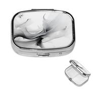 Pill Box Travel Pillbox with 2 Compartment Small Pill Case for Purse & Pocket Portable Medicine Organizer Abstract Black and White Cute Round Pill Container for Vitamins Medication Fish Oil