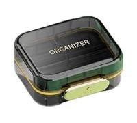 Pill Box Weekly Pill Box with 7 Compartments, Medical Pill Box, Double Layer Pill Box, Pill Dispenser for Business Travel with Large Capacity Lid for Backpack, Vali