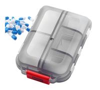 Pill Box with 10 Compartments, Waterproof Pill Box with Large Capacity, Portable Dustproof with Secure Ergonomic Closure, Ideal Medication Storage for On the Go: