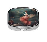 Pill Box with Mirror 2 Compartment A Night of Miracles and Magic Small Pill Case for Purse Or Pocket Mini Metal Pill Holder Travel Weekly Medicine Tablet Vitamin Holder Organizer Travel Gifts