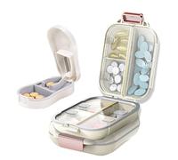 Pill Boxes 7 Day 1 Times a Day with Pill Cutter, Portable Pill Organiser with Locking Clasp, Independent Large-Capacity 7 Compartments, Moisture-Proof and Sealed