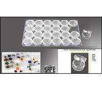 Pill Boxes Medicines Acrylic XL + 24 Round Boxes 35mm Safe 5252 240x160x25