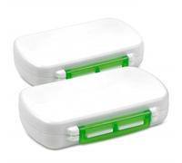 Pill Boxes- Pack of 2 Waterproof Medicine Pill Holder Cases, BPA-Free Daily Tablet Holder Storage Organizer Dispenser for Medications, Supplements, Vitamins, Ideal for Travel by MEDca