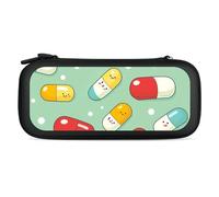 Pill Capsules Pattern Compatible with Switch Case Bag Travel Protective Cover Handbag with 15 Game Accessories