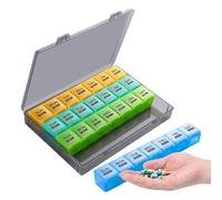 Pill Case - 28 Day Portable Pill Box | Food-Grade Material Medication Organizer | Dust-Proof Pill Organizer for Organizer, Sorting, Carrying Pills and Supplements