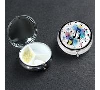 Pill Case 3 Compartment Pill Box Portable Metal Pill Organizer Cute Travel Pill Container Polka Dot Music Note Vitamin Organizer for Purse Pocket Travel Gift