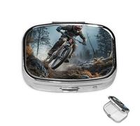Pill Case 3 Compartment Pill Box Round Pills Organize Mountain Bike Tournament Pillbox Metal Waterproof Medicine Organizer Box for Travel Medicines Container Storage Box for Medication Planner