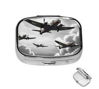 Pill Case 3 Compartment Pill Box Round Pills Organize World War Pillbox Metal Waterproof Medicine Organizer Box for Travel Medicines Container Storage Box for Medication Planner