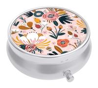 Pill Case for Purse, Cute Flower Pattern Small Pill Case, Moisture Proof Portable Pocket Organizer to Hold Vitamins, Cod Liver Oil, Supplements and Medicine Box for Purse