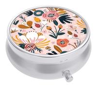 Pill Case for Purse, Flower Pattern Small Pill Case, Pocket Pill Organizer to Hold Vitamins, Pill Box for Purse