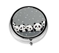 Pill Case Funny Baby Panda Round Pill Box Daily 3 Compartment Travel Pill Container for Pocket Purse Portable Medicine Cod Liver Oil Storage Box 3 Times a Day Pill Organizer