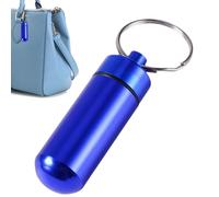 Pill Case Keychain - Metal 48x17mm | Small Pill Box Keychain, Portable Travel Pi-ll Container | Portable Airtight Medicine Holder for Purse Travel Daily Use for Men Women