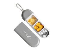 Pill Case Keychain, Travel Pill Organizer, Portable Pill Cases with Lanyard, 3 Compartments Medicine Bottle Moisture Proof Pill Cases Keychain Pill Box