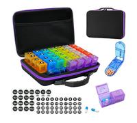 Pill Case - Medication Storage, Medicine Pill Organizer, Monthly Tablet Case | 31 Days 3 Times A Day for Fish Oil Supplement Purse Daily Pharmacy College Women Men Indoor Outdoor Use