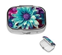 Pill Case Pill Box Colorful Flower Pill Organizer 2 Compartment Small Pill Case for Purse or Pocket Travel Pillbox Portable Pill Container Holder Vitamin Organizer